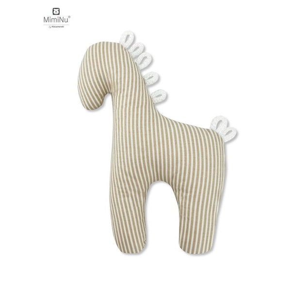 Zornaitoare Horse, din Bumbac, cu Saculet, Beige Stripe, MimiNu