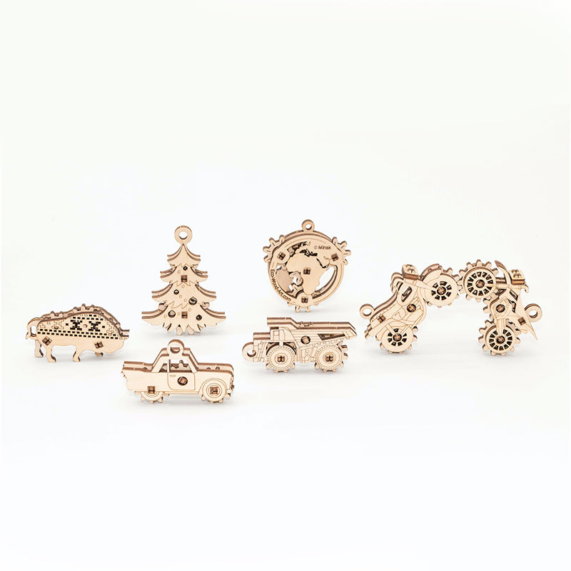 Set constructie mini cu mecanism Puzzle 3D EWICK: CROSSBIKE din lemn 11 piese @ EWA
