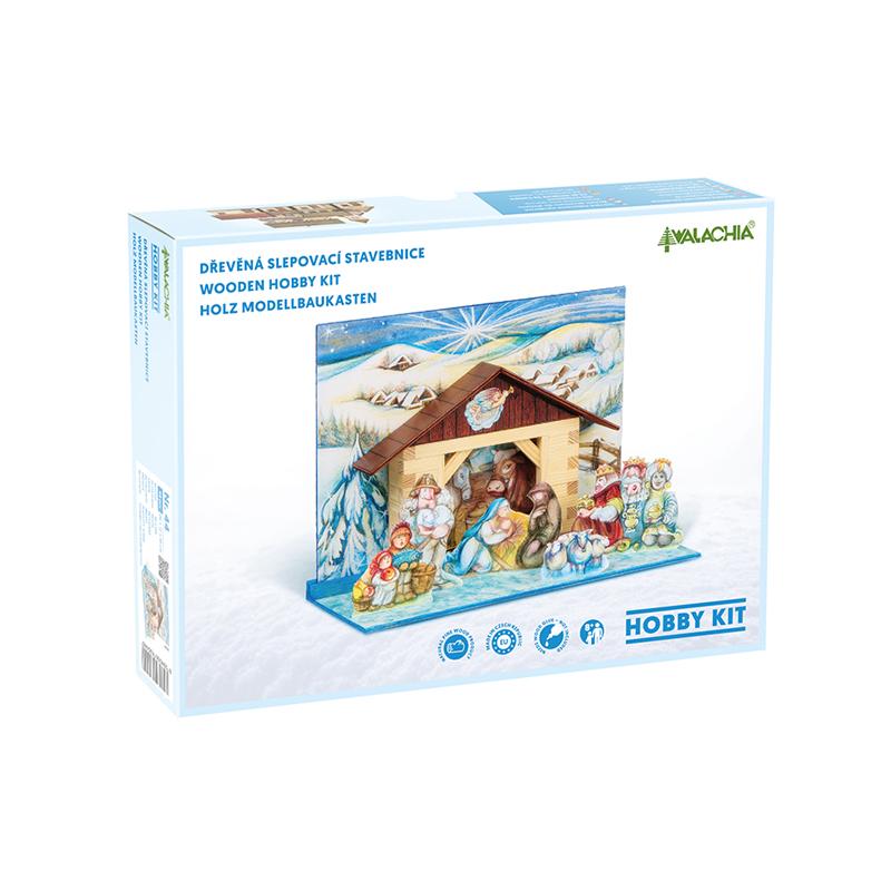 Set constructie arhitectura Ieslea din Betleem, 68 piese din lemn, Walachia - Manute Creative