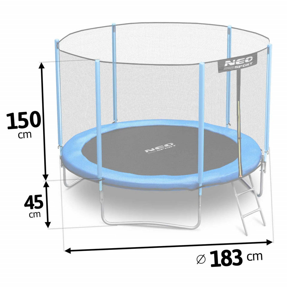 Trambulina de gradina de 10 ft / 312 cm cu plasa de exterior si scara, Neo-Sport