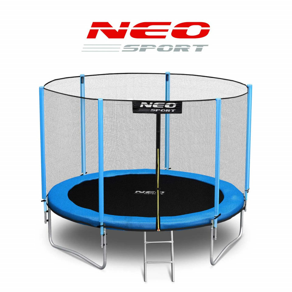 Trambulina de gradina de 10 ft / 312 cm cu plasa de exterior si scara, Neo-Sport