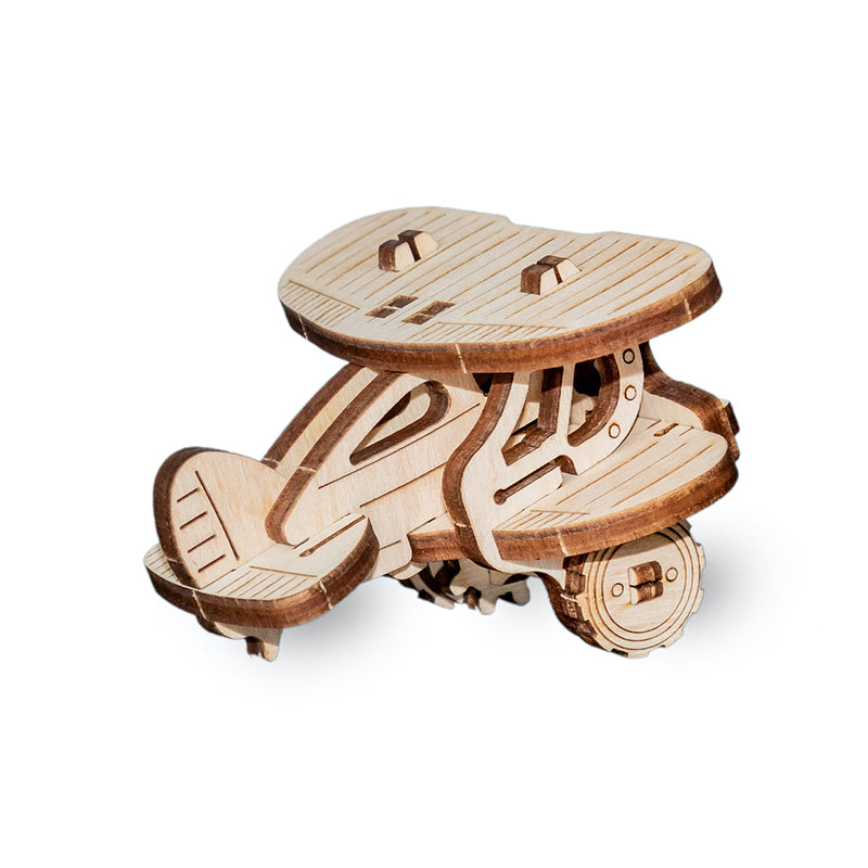 Set constructie mini cu mecanism Puzzle 3D PLANE din lemn 22 piese @ EWA