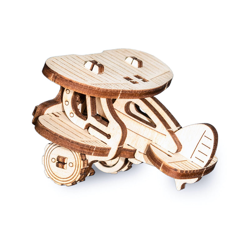 Set constructie mini cu mecanism Puzzle 3D PLANE din lemn 22 piese @ EWA