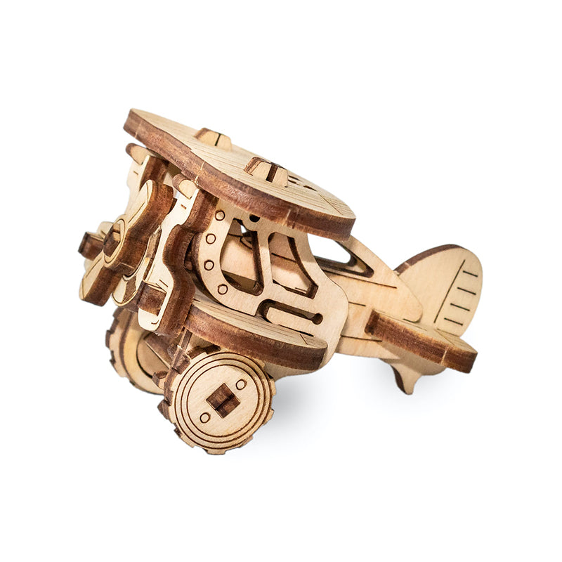 Set constructie mini cu mecanism Puzzle 3D PLANE din lemn 22 piese @ EWA