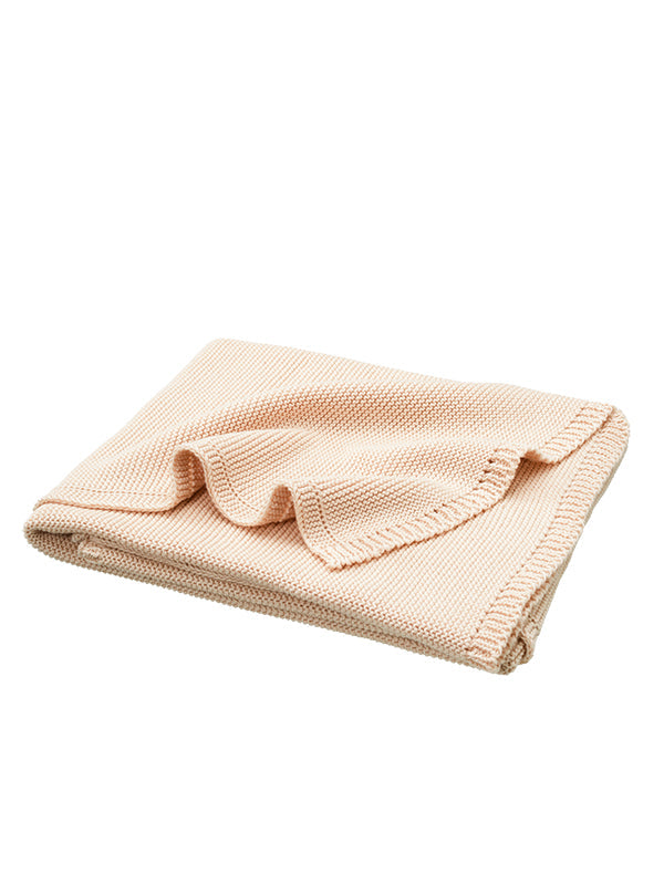 Patura impletita, din bumbac organic, 80x100 cm, Dusty pink