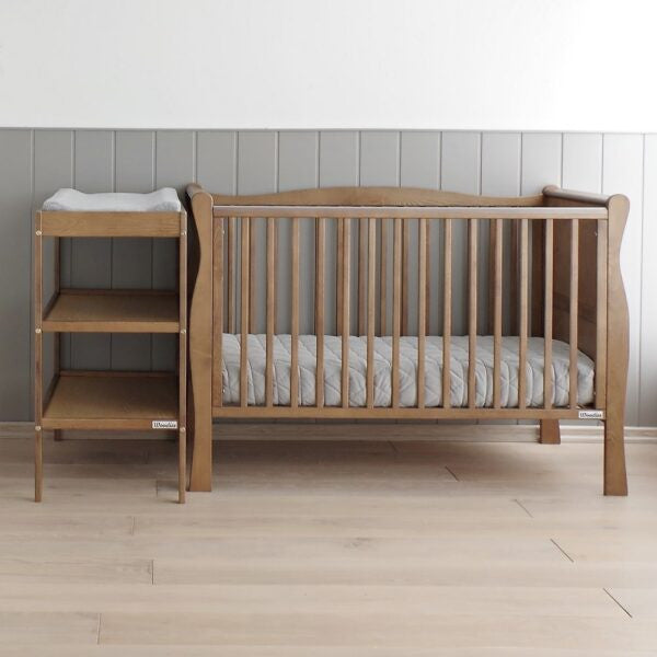 Patut Bebe, 120x60 cm, din Lemn Masiv, Noble Vintage, Woodies Safe Dreams