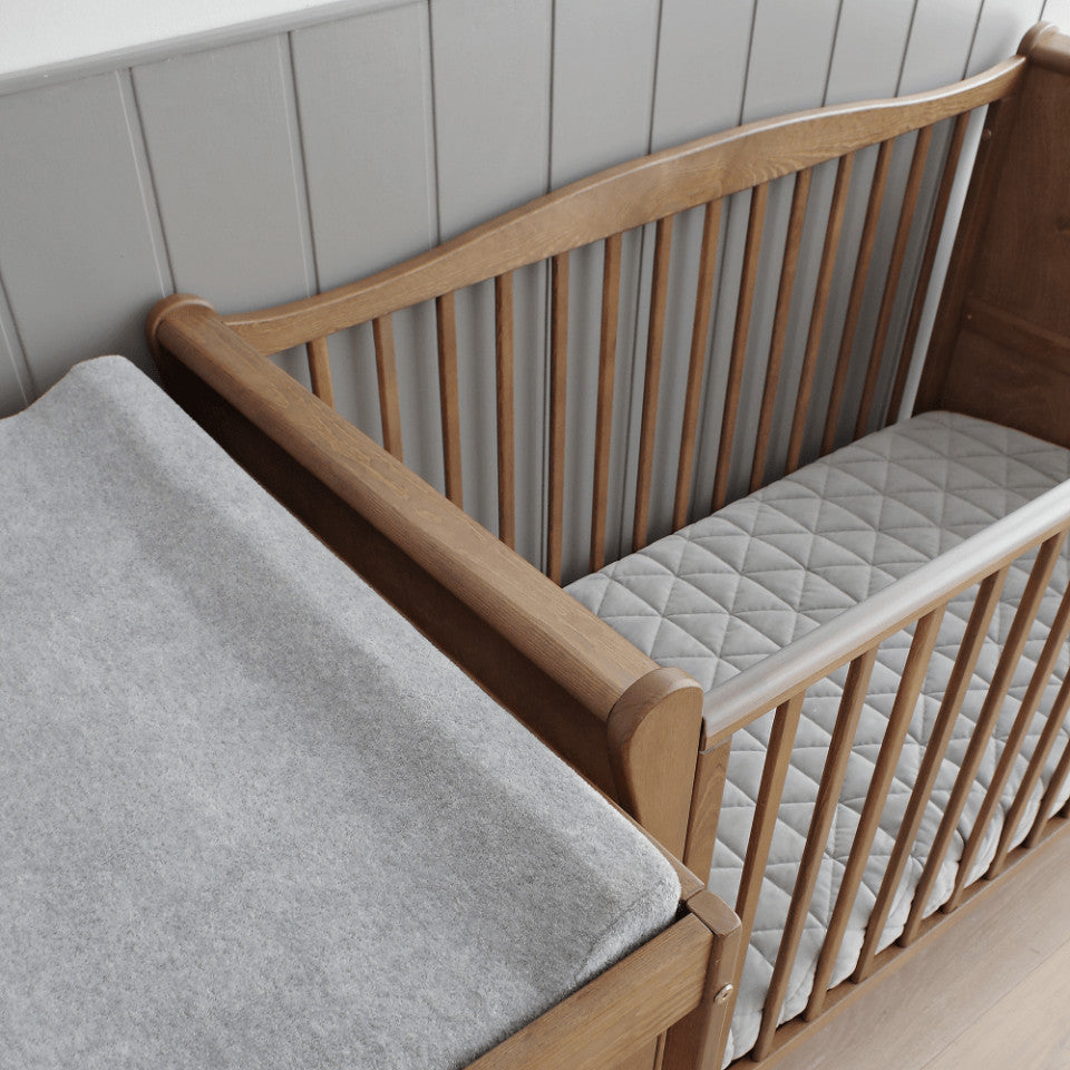 Patut Bebe, 120x60 cm, din Lemn Masiv, Noble Vintage, Woodies Safe Dreams
