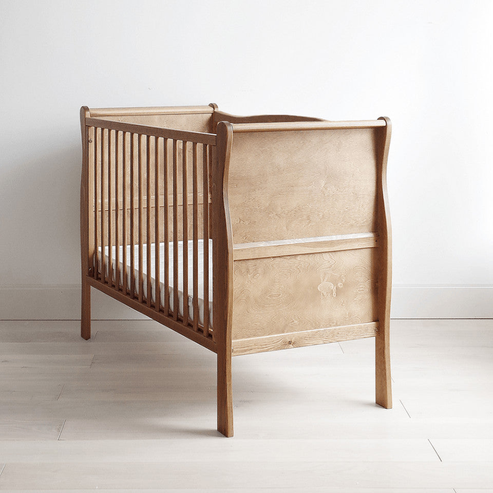 Patut Bebe, 120x60 cm, din Lemn Masiv, Noble Vintage, Woodies Safe Dreams