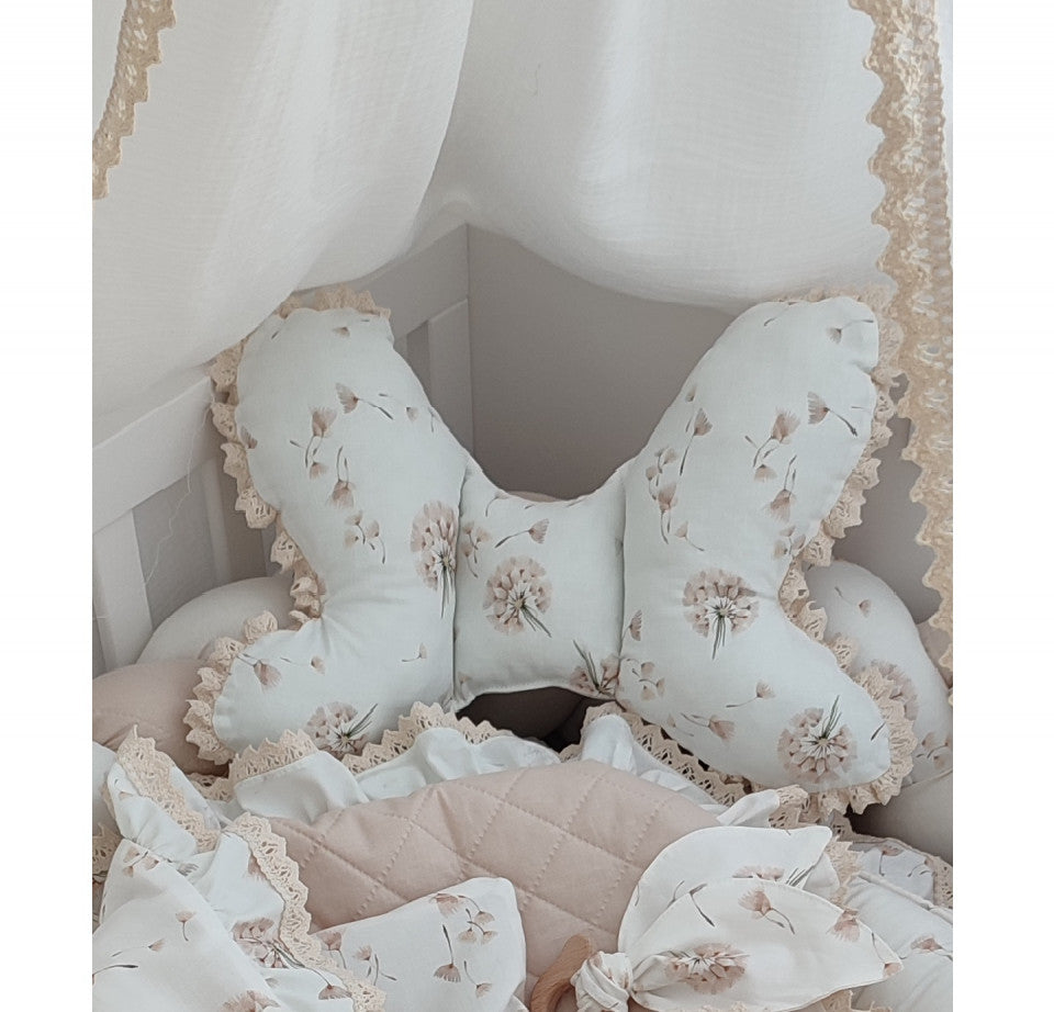 Perna antisoc tip fluture, pentru copii, 42 x 22 cm, pentru carucior, patut, leagan, babynest, Papadii, Koell