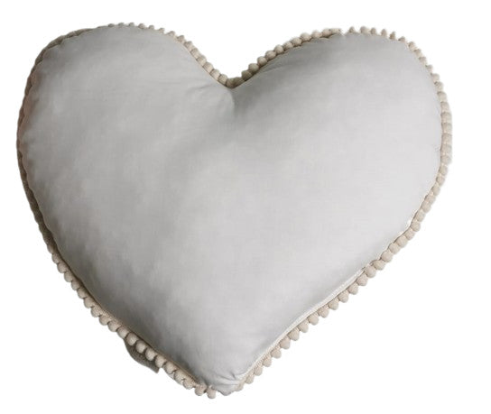 Perna decorativa, Forma Inima, Bumbac moale, Boho, Crem, Koell