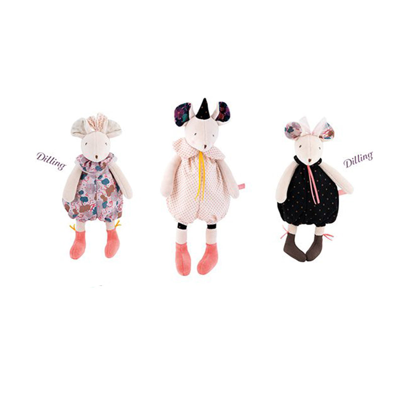 Jucarie de plus senzoriala, Soricica Lala roz, 0 ani+, Moulin Roty