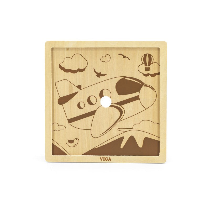 Puzzle din 9 piese mari - avion, VIGA