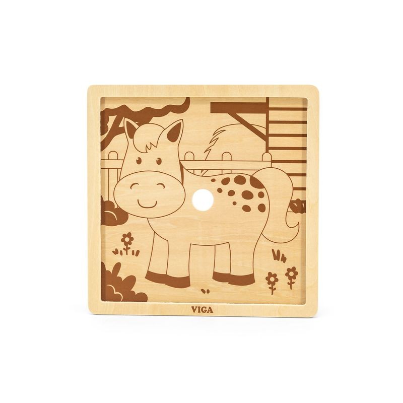 Puzzle din 9 piese mari - cal, VIGA