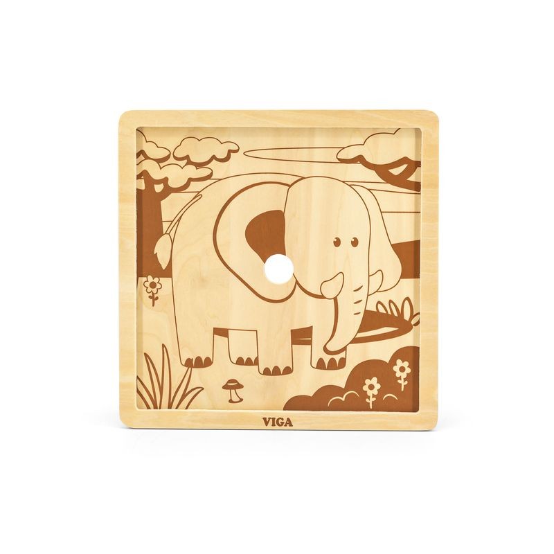 Puzzle din 9 piese mari - elefant, VIGA