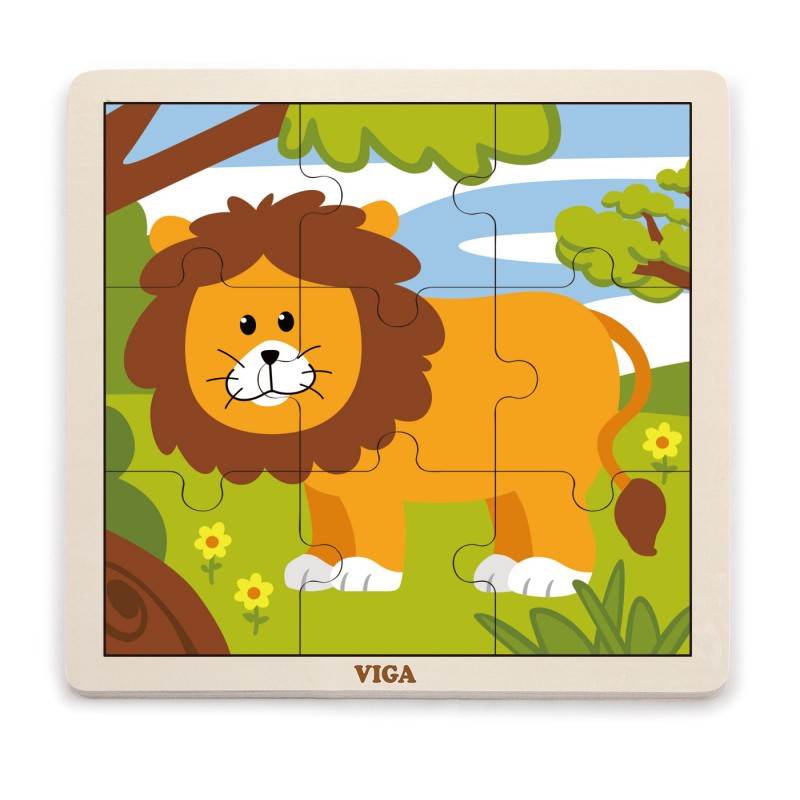 Puzzle din 9 piese mari - leu, VIGA