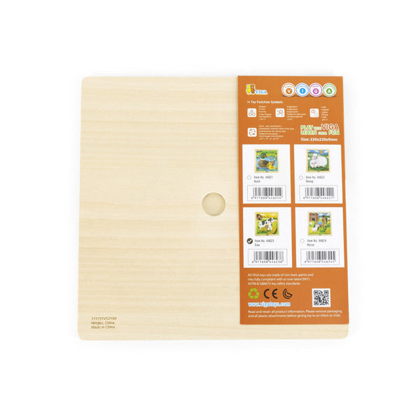 Puzzle din 9 piese mari Mama si puiul Vaca, VIGA
