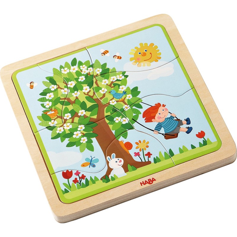 Puzzle din lemn in straturi - Anotimpurile, Haba
