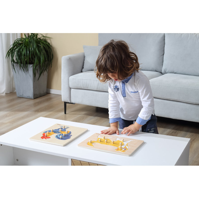 Puzzle din lemn, Cocos, tip Montessori, VIGA