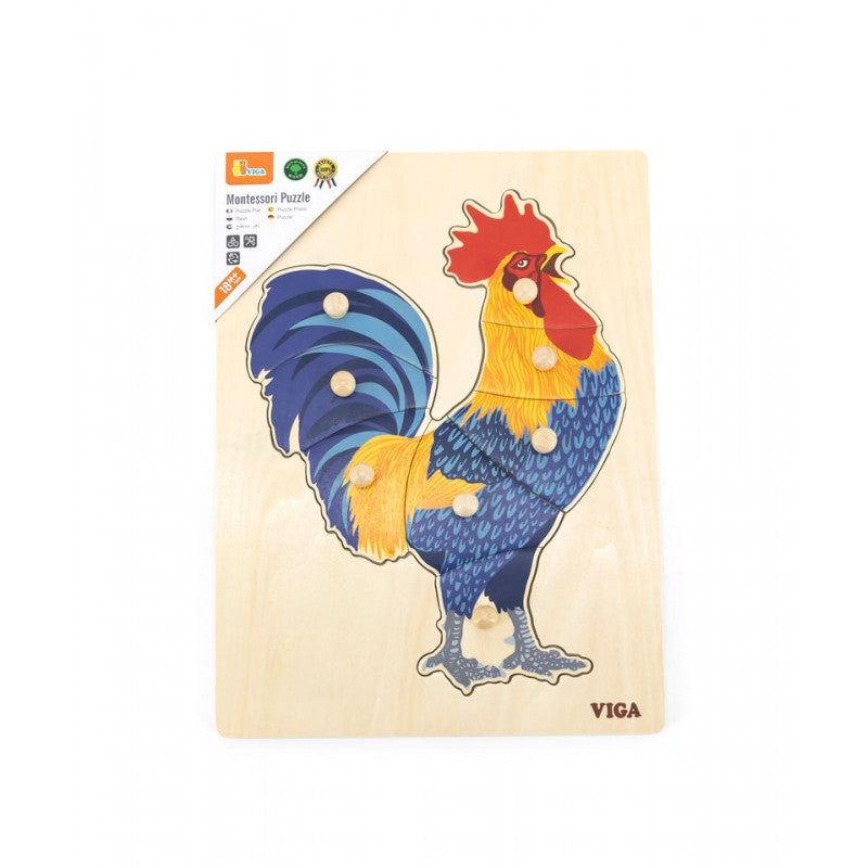 Puzzle din lemn, Cocos, tip Montessori, VIGA