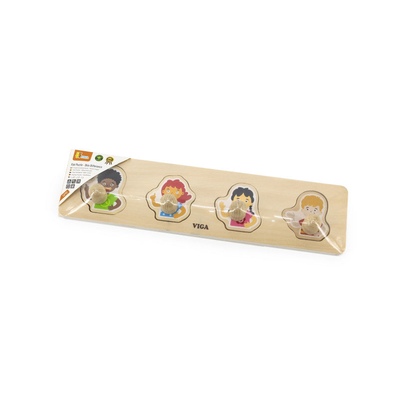 Puzzle Montessori cu maner, Culoarea pielii, VIGA