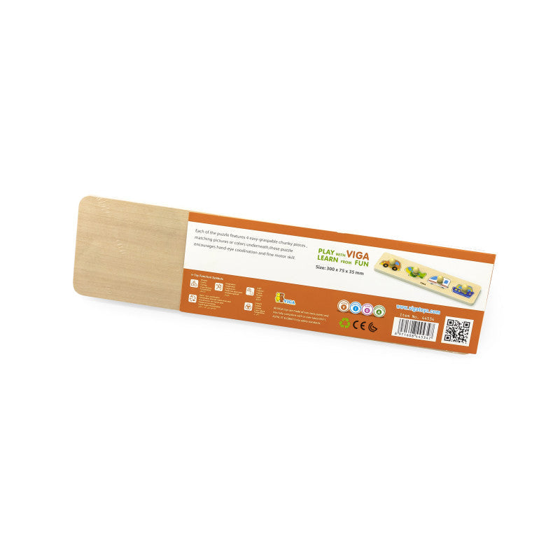 Puzzle Montessori cu maner, Transport, VIGA