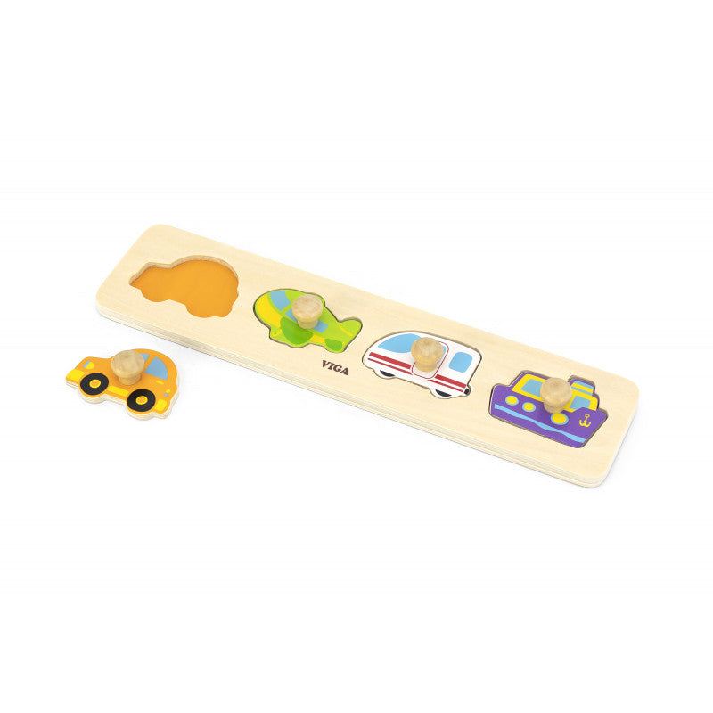 Puzzle Montessori cu maner, Transport, VIGA