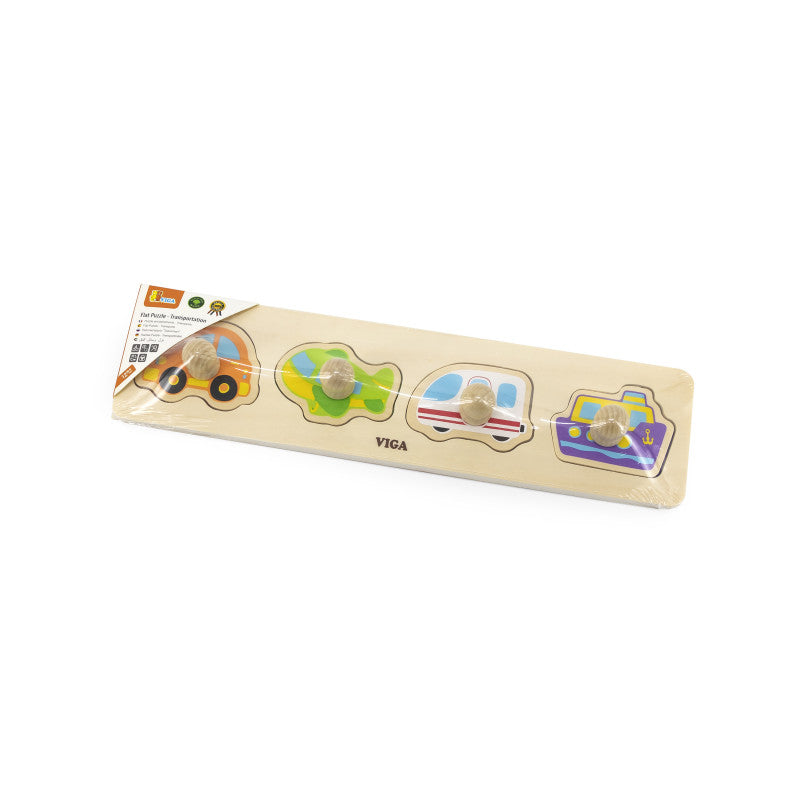 Puzzle Montessori cu maner, Transport, VIGA