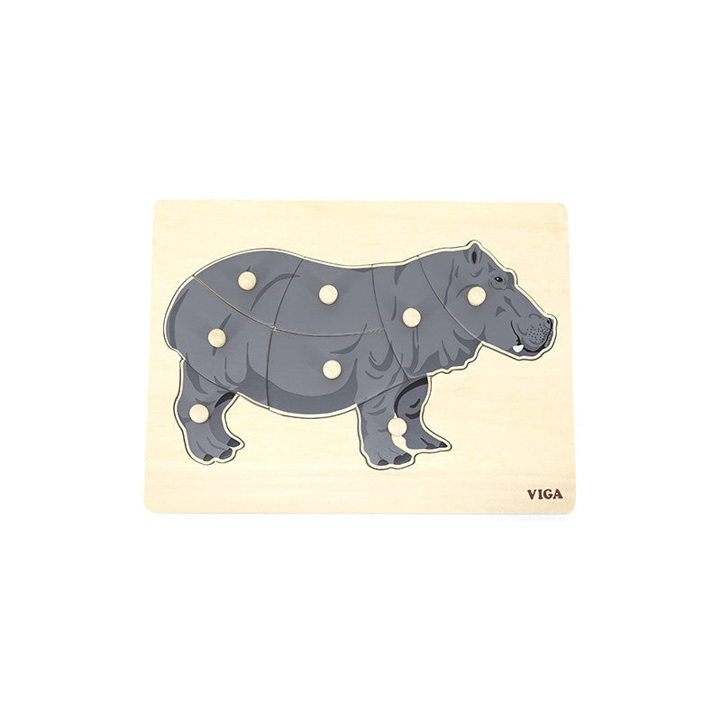 Puzzle Montessori, Hipopotam, VIGA