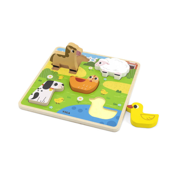 Puzzle senzorial Animale din ferma, VIGA
