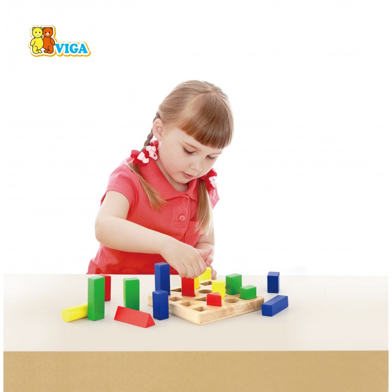 Puzzle sortator 4 forme geometrice, VIGA
