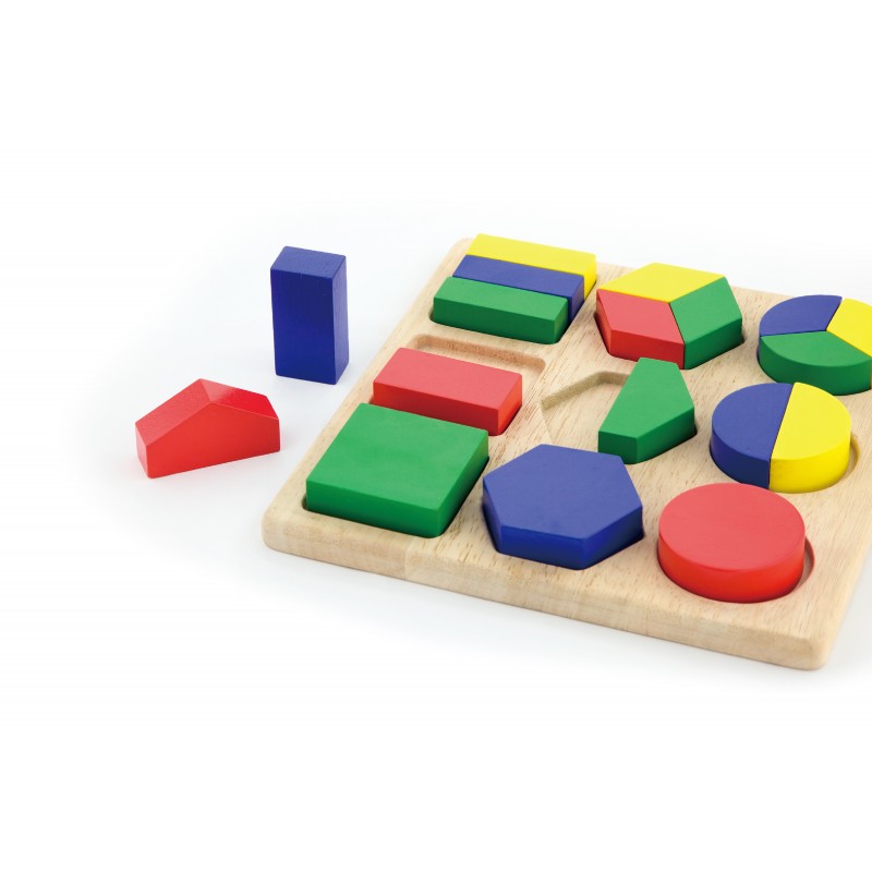Puzzle sortator cu forme geometrice si fractii, VIGA