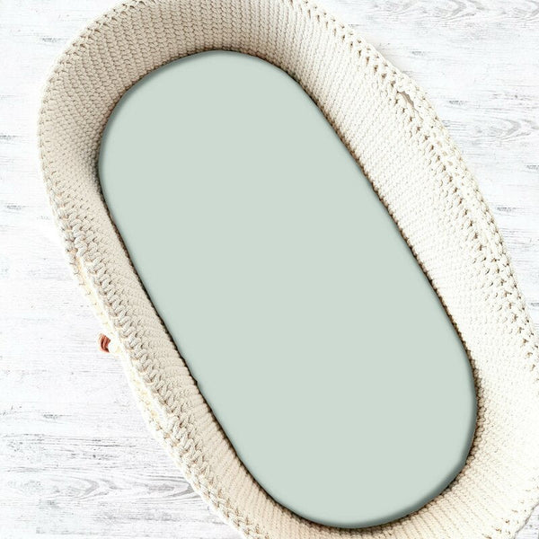 Cearceaf cu elastic pentru landou, carucior si cosulet, Dimensiune 80x35 cm, Din bumbac jersey, Material certificat Oeko Tex Standard 100, Cold Mint, Qmini