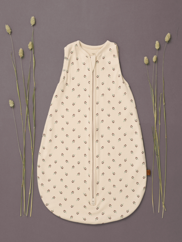 Sac de dormit din bumbac organic, 0-3 luni, model Berries