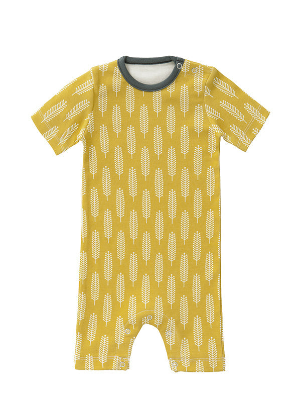Salopeta de vara, pentru bebelusi 3-6 luni, din bumbac organic, model Havre yellow, Fresk