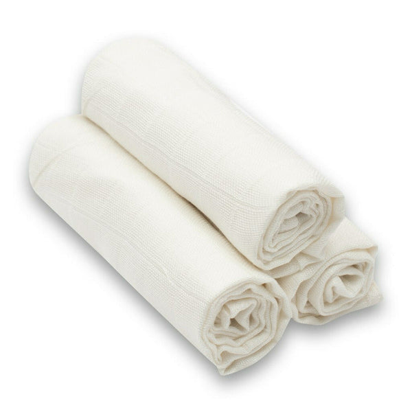 Set 3 scutece multifunctionale, Din Bambus, 70x80 cm, White, New Baby