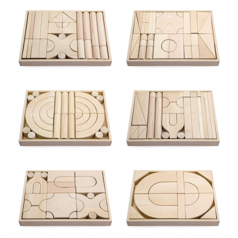 Set 6 modele blocuri arhitecturale de construit, natur, 158 buc, VIGA