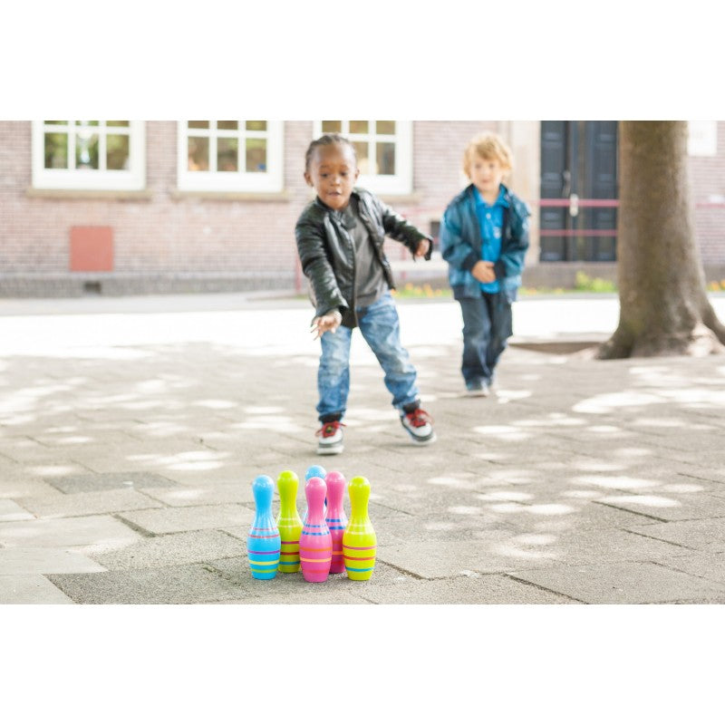 Set de bowling din lemn Skittles Jr., BS Toys