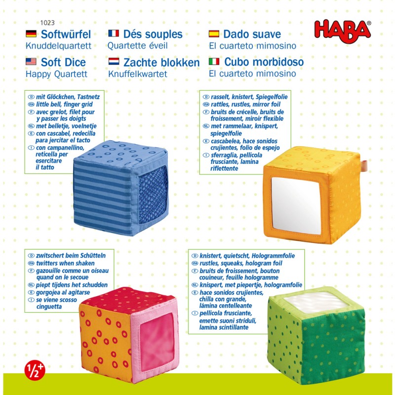 Set de cuburi senzoriale Happy Quartett, Haba