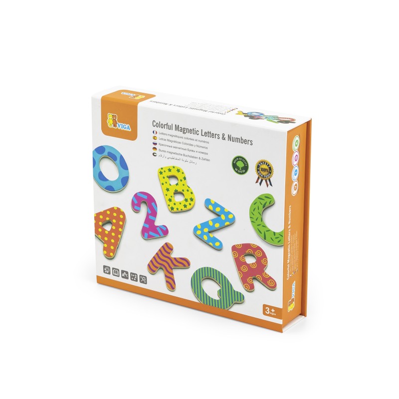 Set de litere si numere magnetice (77 piese), VIGA
