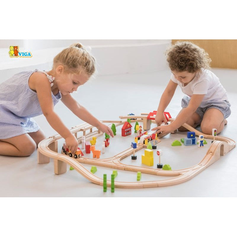 Set de trenulete din 90 de piese