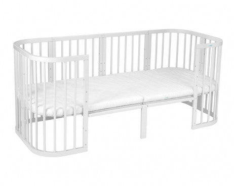 Set Extensie din lemn pentru Patut Junior Evolutiv 7in1, Rotund/Oval, Alb, Waldin