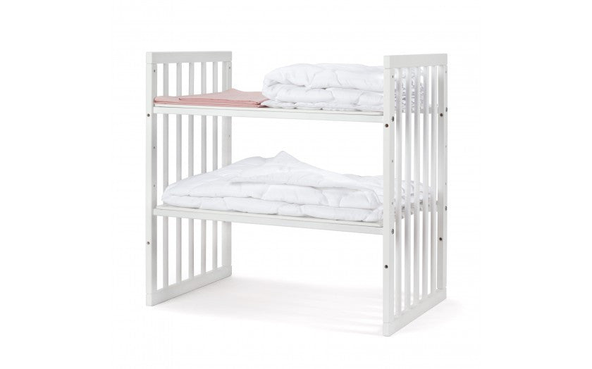 Set Lenjerie pentru Patut, Evolutiv, cu 11 piese, baldachin, suport, perne, ceasafuri, asternuturi, Alb cu Stelute, Pink 88, Waldin