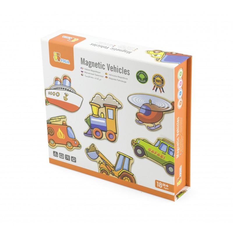 Set vehicule magnetice din lemn, VIGA