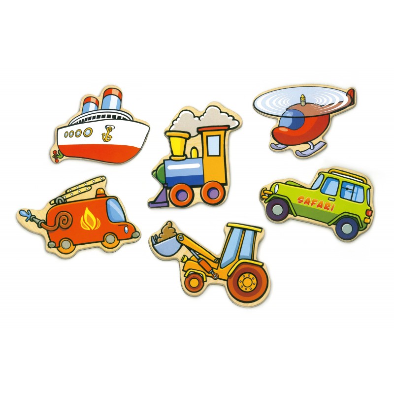Set vehicule magnetice din lemn, VIGA