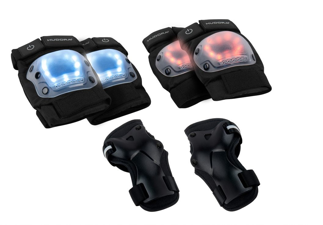 Set Protecții Role Cu Leduri, Mărimea S, Hudora