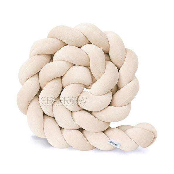 Protectie impletita pentru patut Velvet Almond , 340 cm, Full 120 x 60 cm, Sparrow