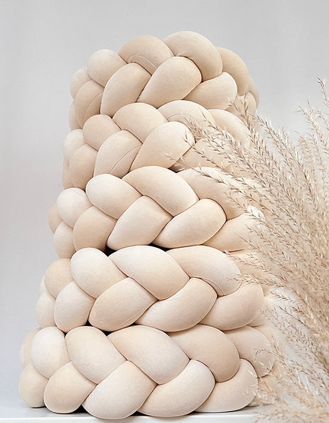 Protectie impletita pentru patut Velvet Almond , 340 cm, Full 120 x 60 cm, Sparrow