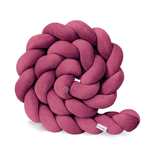 Protectie Impletita pentru Patut, 340 cm, Velvet Blueberry, Full 120x60 cm, Sparrow
