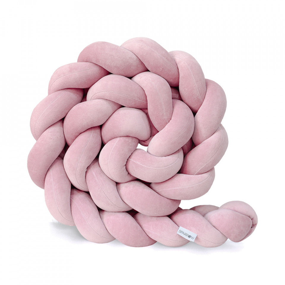 Protectie Impletita pentru Patut, 200 cm Velvet Dirty Pink, Sparrow
