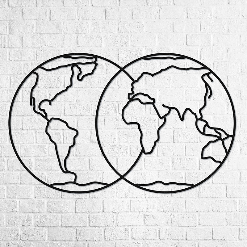 Puzzle 3D decorativ HEMISPHERES OF EARTH din lemn 90 piese @ EWA
